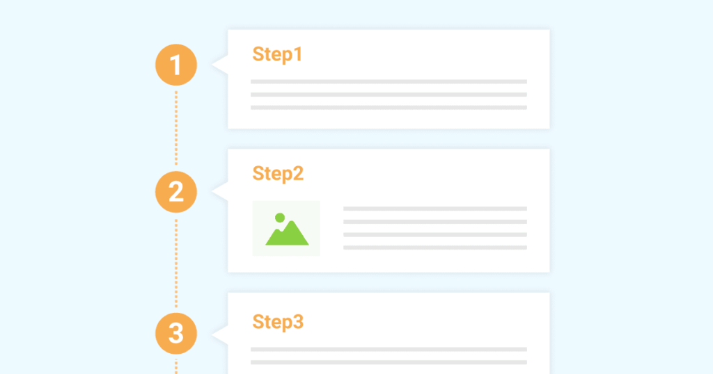 作業手順を紹介するのに役立つ「ステップ」のサンプル
